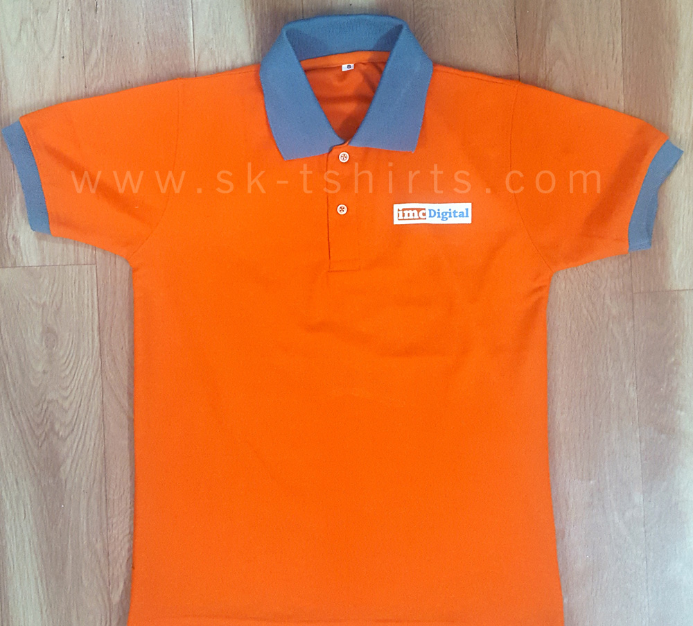 Uniform Polo Tshirts In Polyester Jersey With Logo Printed, Sk-tshirts