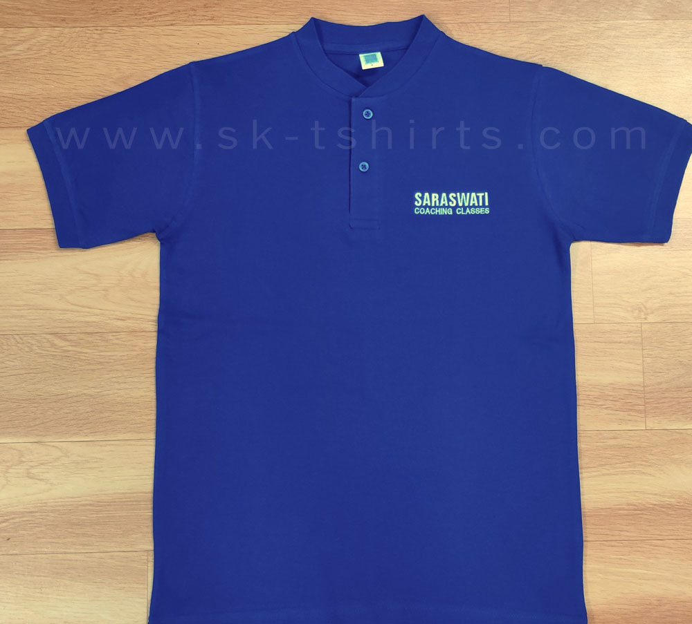 Henley Neck Style Tshirt Customised with printing of Logo, Sk-tshirts