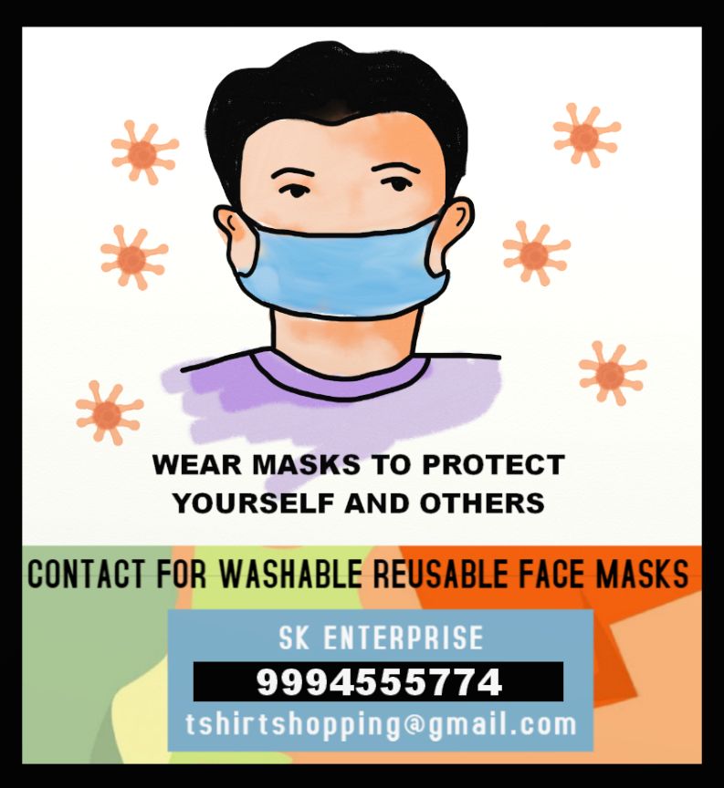 Manufacturers of washable cloth face masks in Tirupur, Sk-tshirts