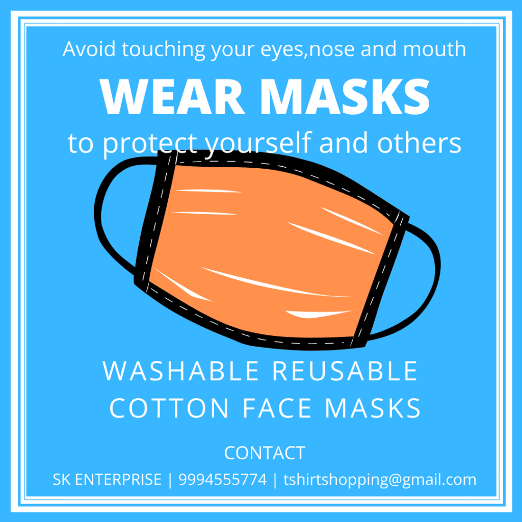Washable face masks readily available!