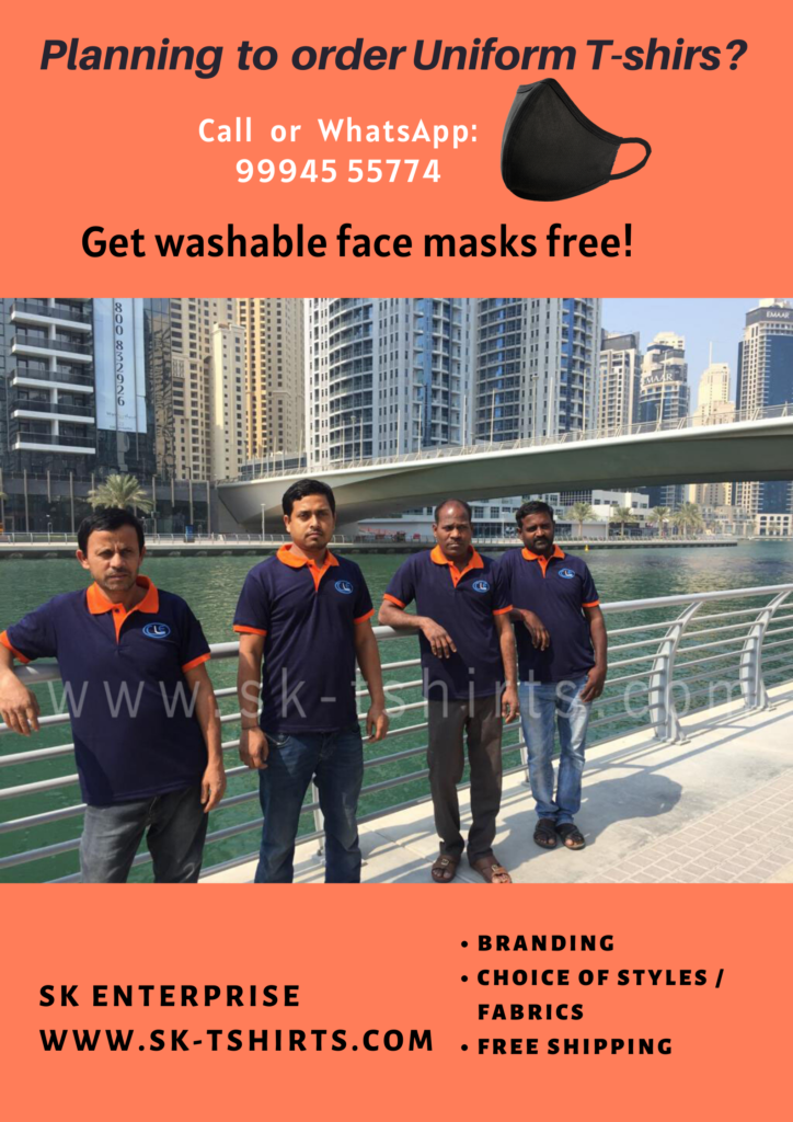 Want to buy uniform t-shirts and washable face masks with logo printing?, Sk-tshirts