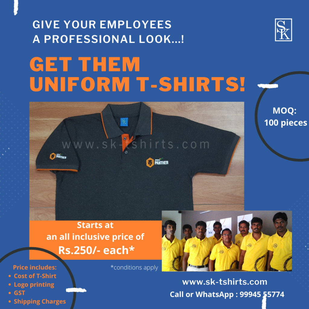 How to make your business look professional?               Get your employees well-designed quality uniform t-shirts., Sk-tshirts