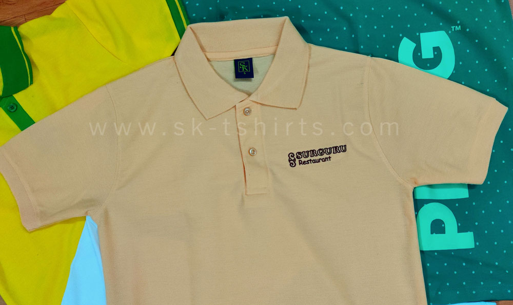 Customised Polo T-shirt with Logo embroidery for Hotel Uniforms, Sk-tshirts